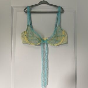 Victoria’s Secret Angel Yellow and Blue Lace Bra - never worn